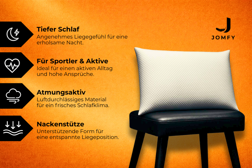 JOMFY DREAM Kissen mit atmungsaktivem Material und ergonomischer Nackenstütze für erholsamen Schlaf
