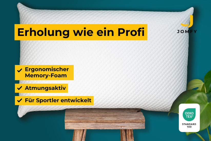 JOMFY DREAM Kissen für Sportler – ergonomischer Memory-Foam für optimale Regeneration