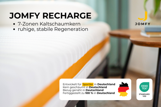 JOMFY RECHARGE Matratze mit 7-Zonen-Kaltschaumkern für stabile und gleichmäßige Unterstützung
